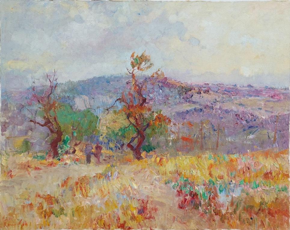  Oleksandr Khrapachov Landscape Painting - "Crimea. Kolchugino. A Tatar village"