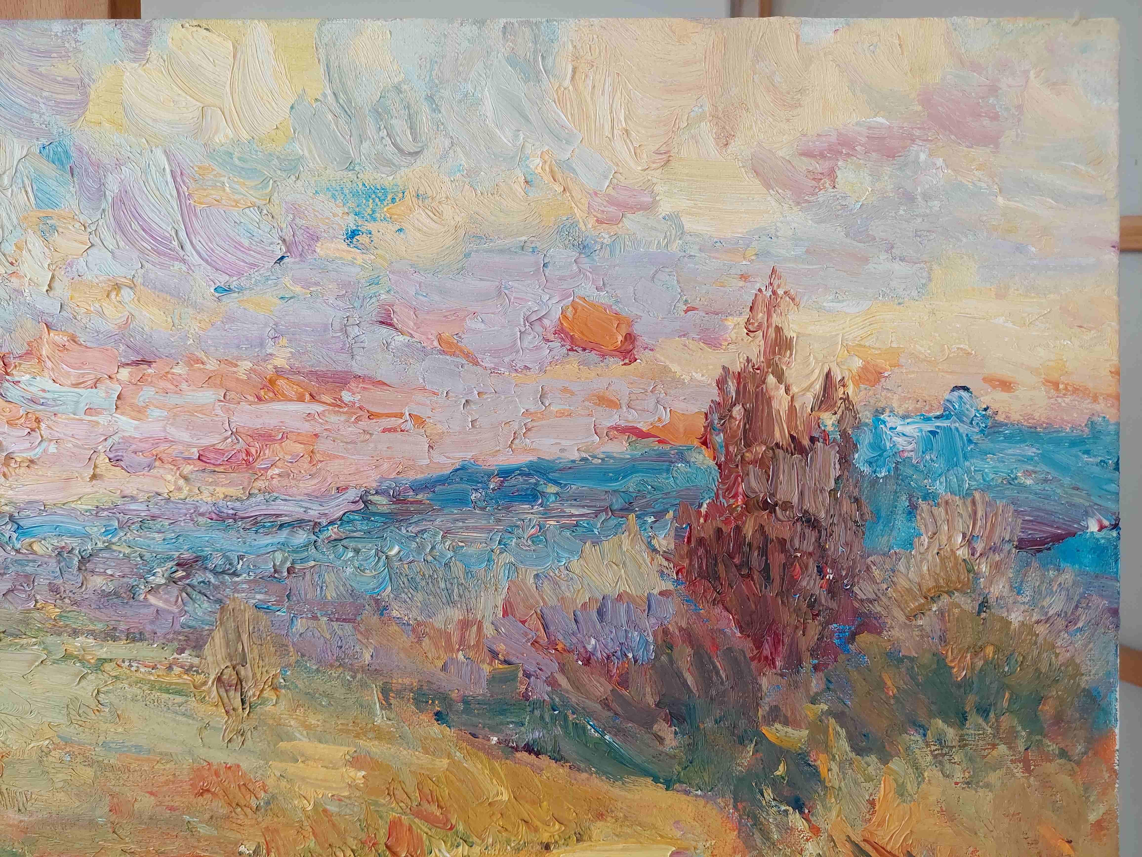 Dubno-Steppen (Braun), Landscape Painting, von  Oleksandr Khrapachov