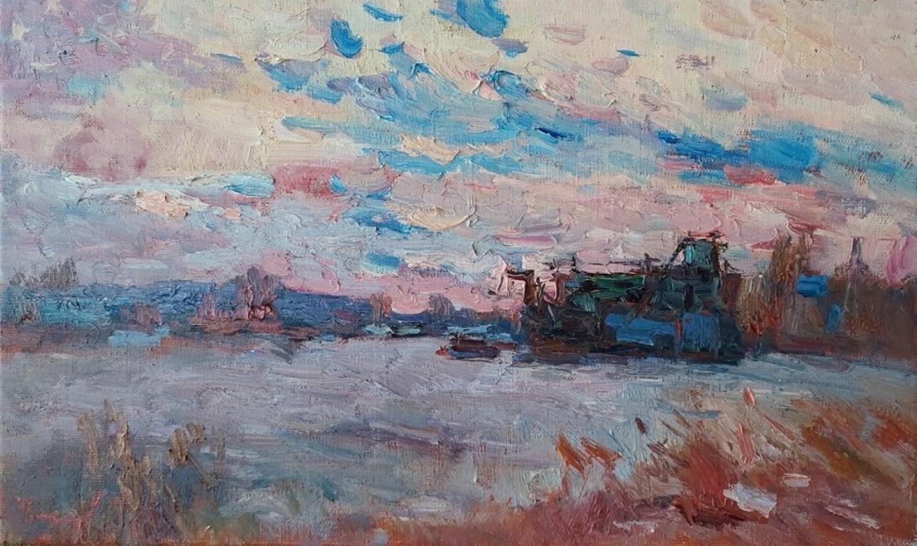 Landscape Painting  Oleksandr Khrapachov - "Le soir arrive bientôt