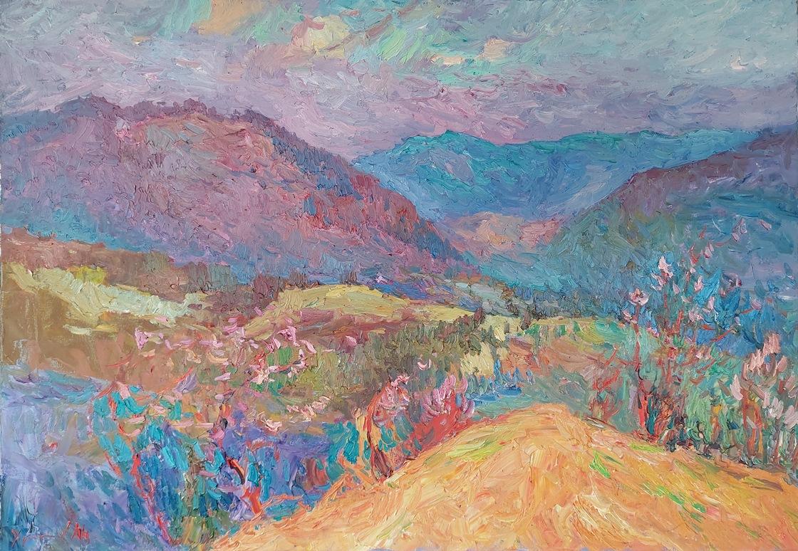  Oleksandr Khrapachov Landscape Painting - "Flowering space"