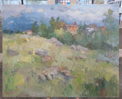 Glacial Rocks, Impressionist Landscape Painting, Oil on Canvas, 2011