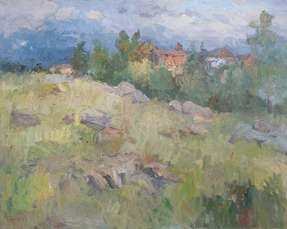 Landscape Painting de  Oleksandr Khrapachov - "Rocas glaciares"