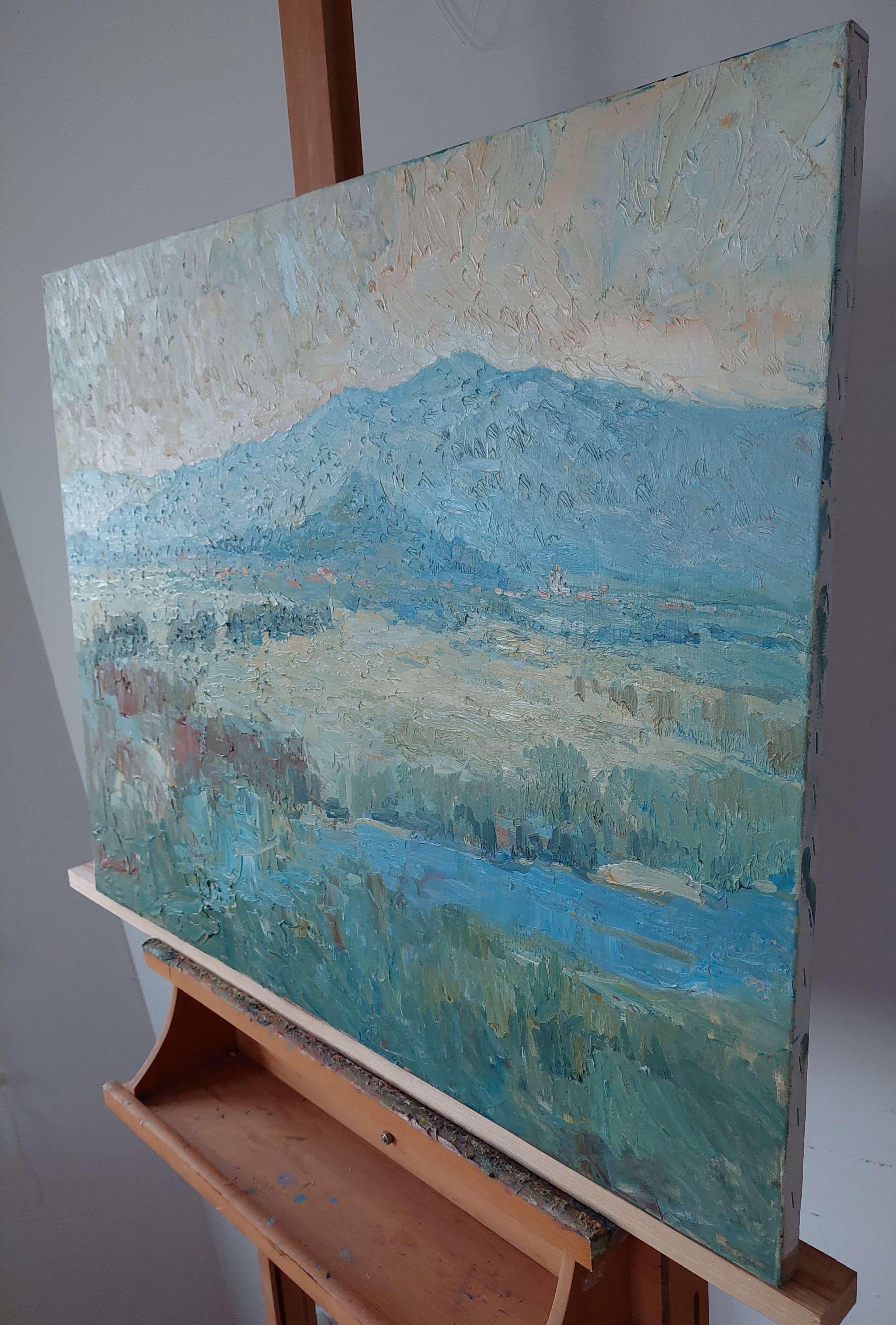 _CŒUR DE LA TRANSCARPATIE_. - Gris Landscape Painting par  Oleksandr Khrapachov