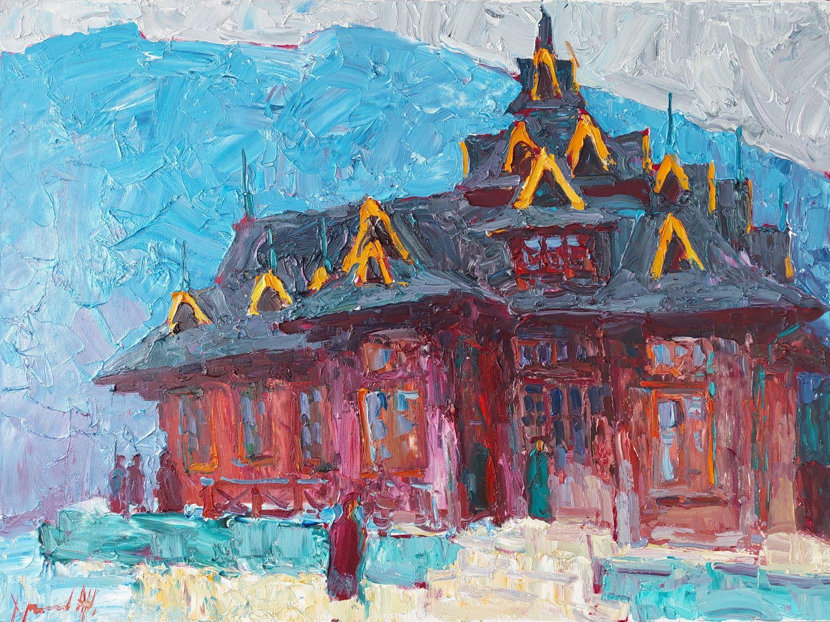 Landscape Painting di  Oleksandr Khrapachov - NELLE MONTAGNE DELLA CARPAZIA.