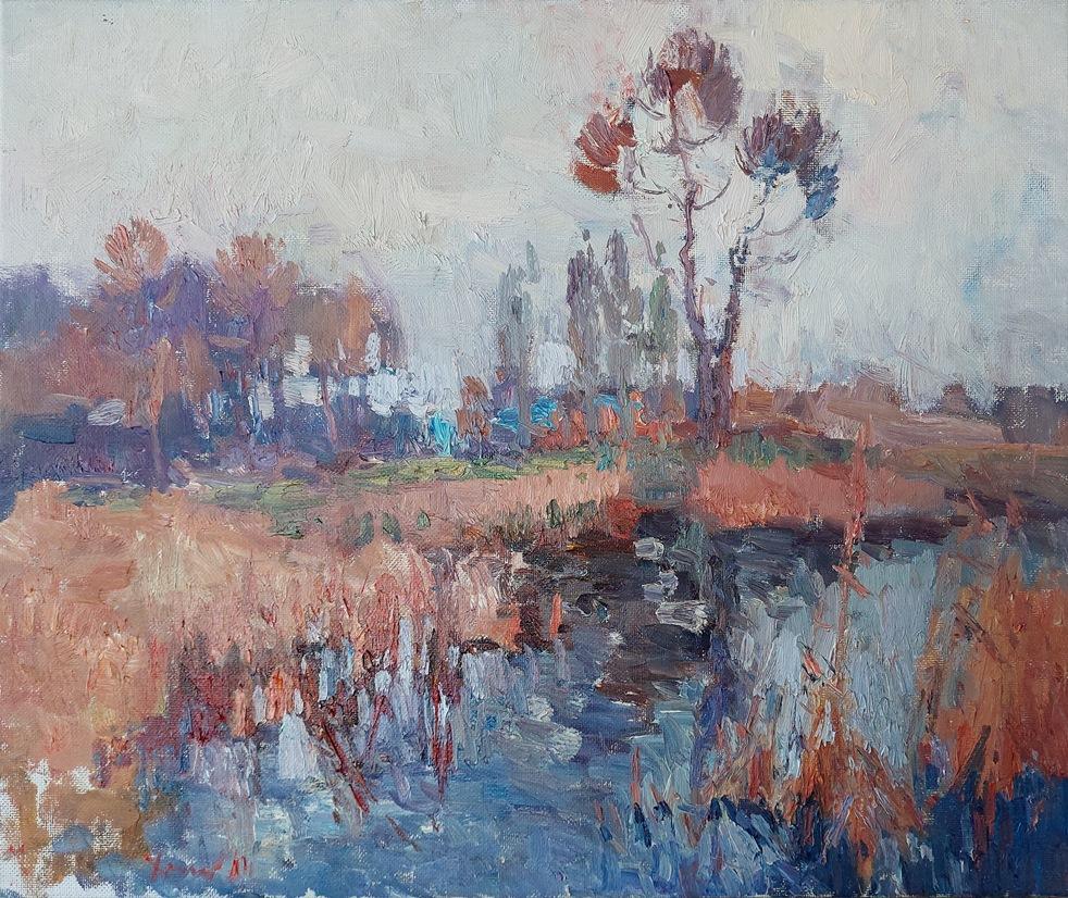  Oleksandr Khrapachov Landscape Painting - "In the early evening"
