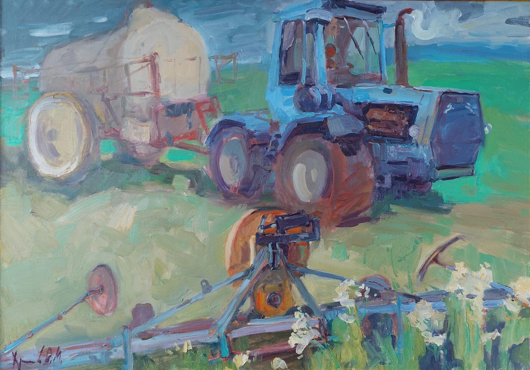IN THE FIELD_ - Painting by  Oleksandr Khrapachov