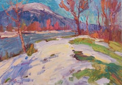 In the Mountains, Impressionist Landscape Painting, Oil on Canvas, 2026