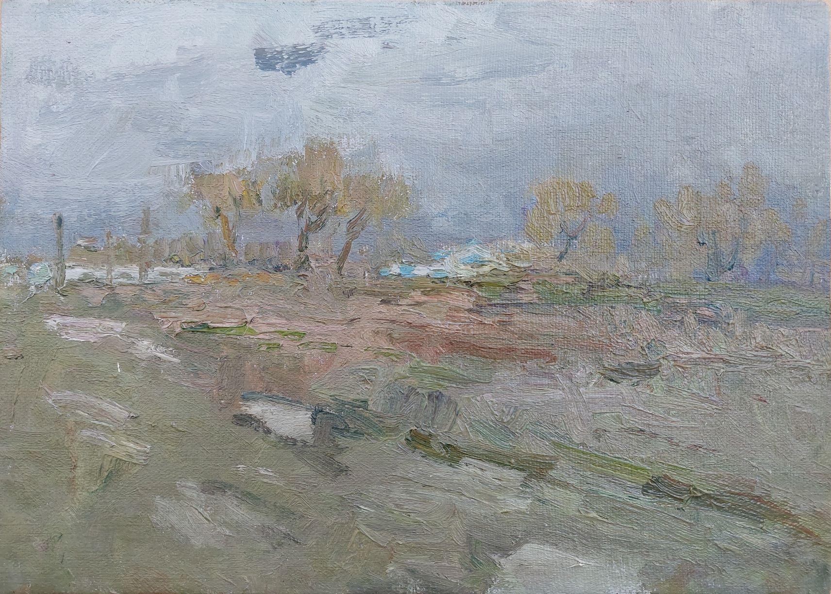  Oleksandr Khrapachov Landscape Painting - It's raining