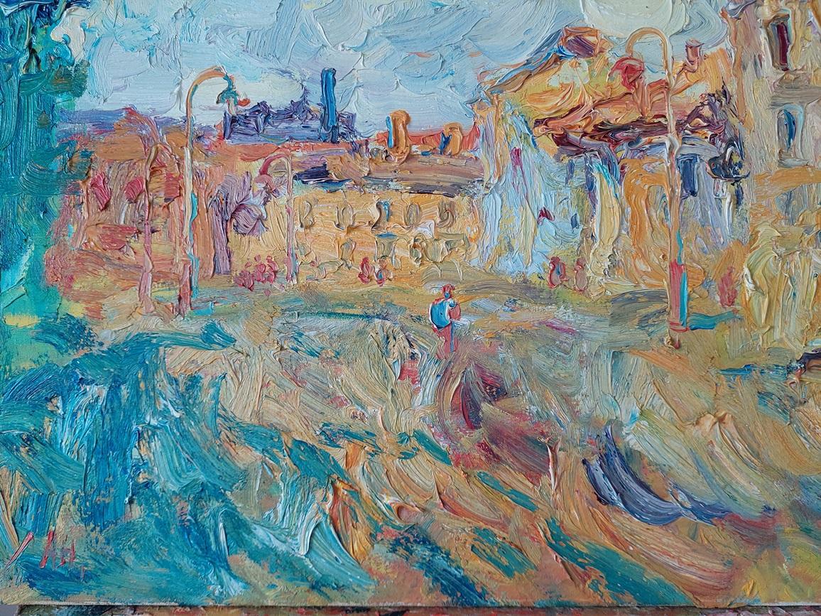 Ivano-Frankivsk. Summer glow of the city

Oleksandr Khrapachov, 2013
Canvas, oil • 50×70 cm

---

In this work, Oleksandr Khrapachov masterfully captures a moment of a summer day in the heart of Ivano-Frankivsk, transforming the cityscape into a