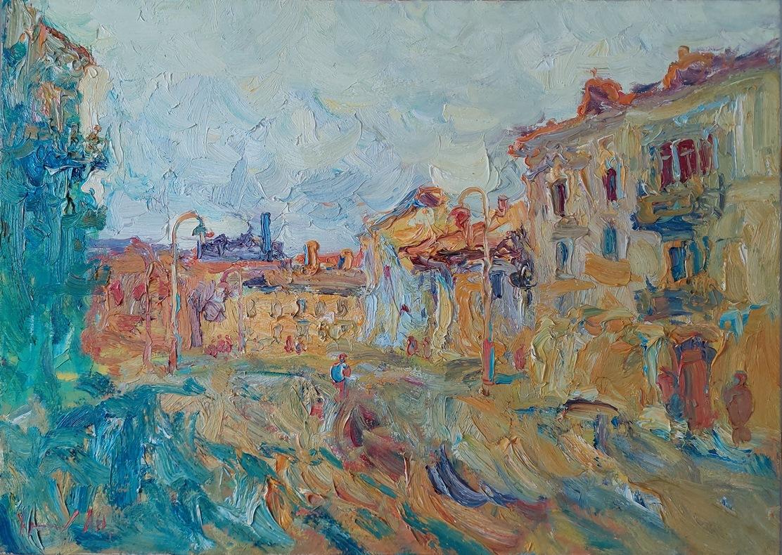 Oleksandr Khrapachov Figurative Painting - "Ivano-Frankivsk"