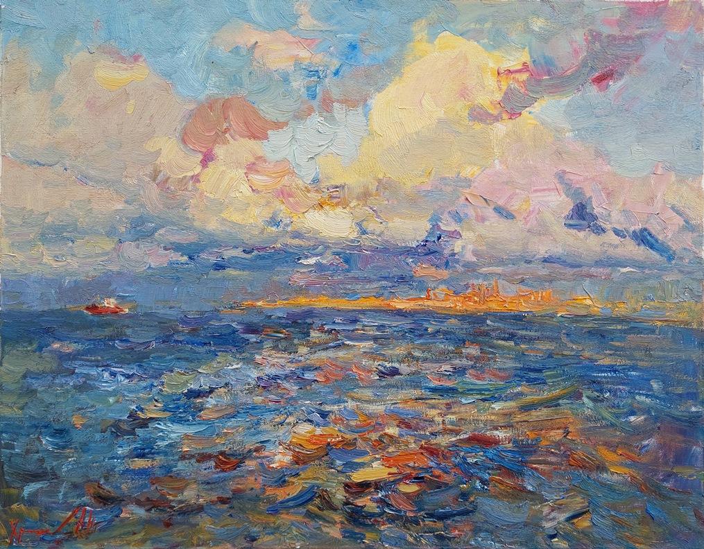  Oleksandr Khrapachov Landscape Painting - "Kerch. Kamysh-Burun Bay"