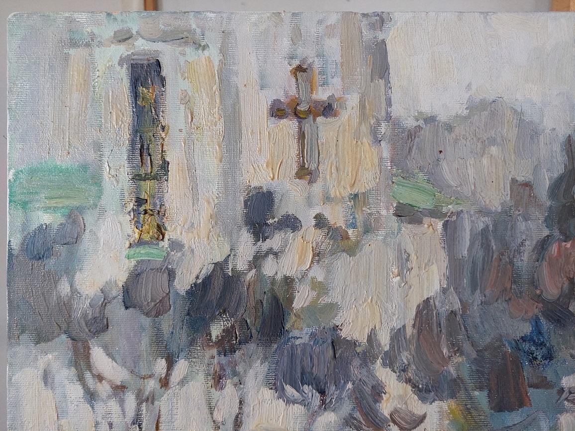 Monastery

In the golden autumn of 2007, Alexander Khrapachov turned his creative gaze to one of the oldest spiritual centers of Ukraine – the Vydubychi Monastery in Kyiv. This canvas is not just an architectural landscape, but a deep philosophical