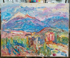 "Mountains in the morning. Bishkek"