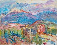 "Mountains in the morning. Bishkek"