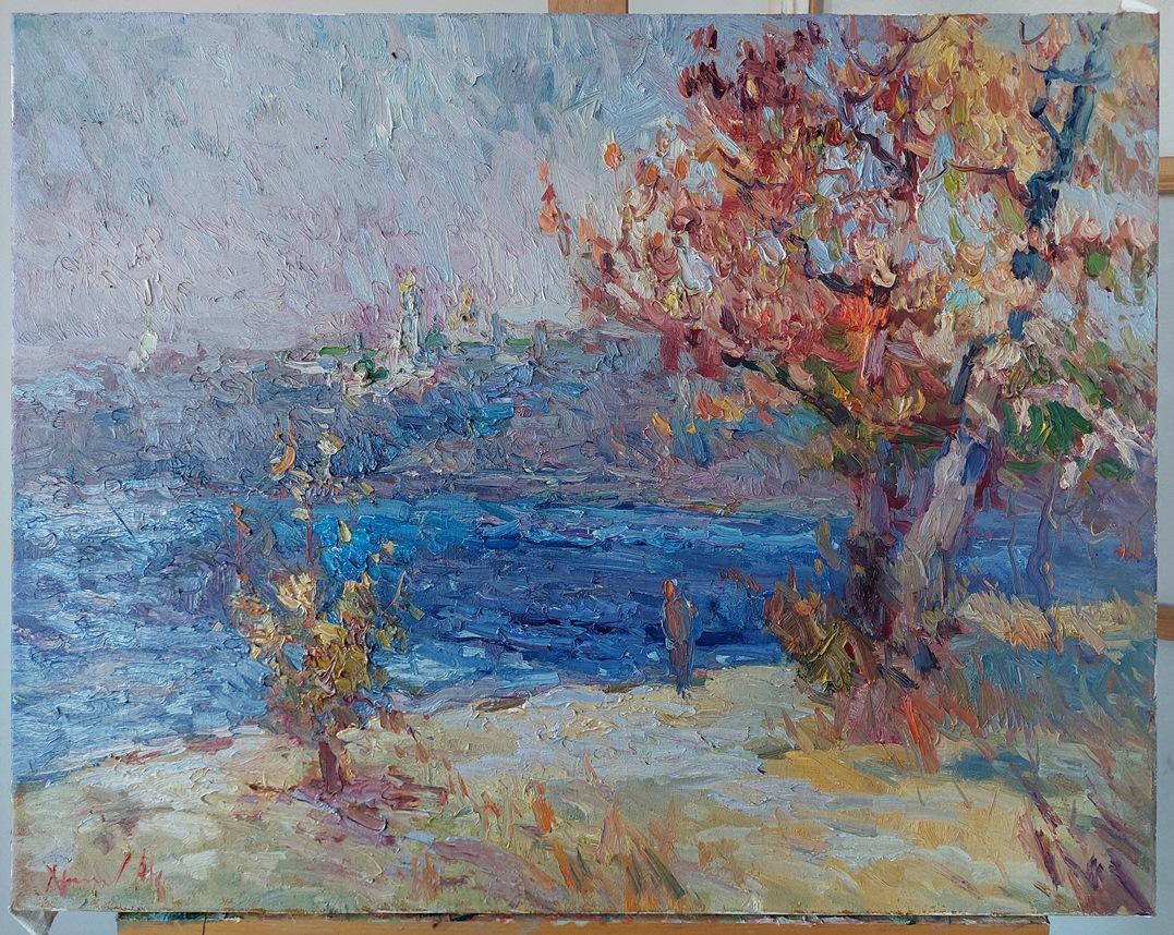 „Near the Dnipro“ – Painting von  Oleksandr Khrapachov