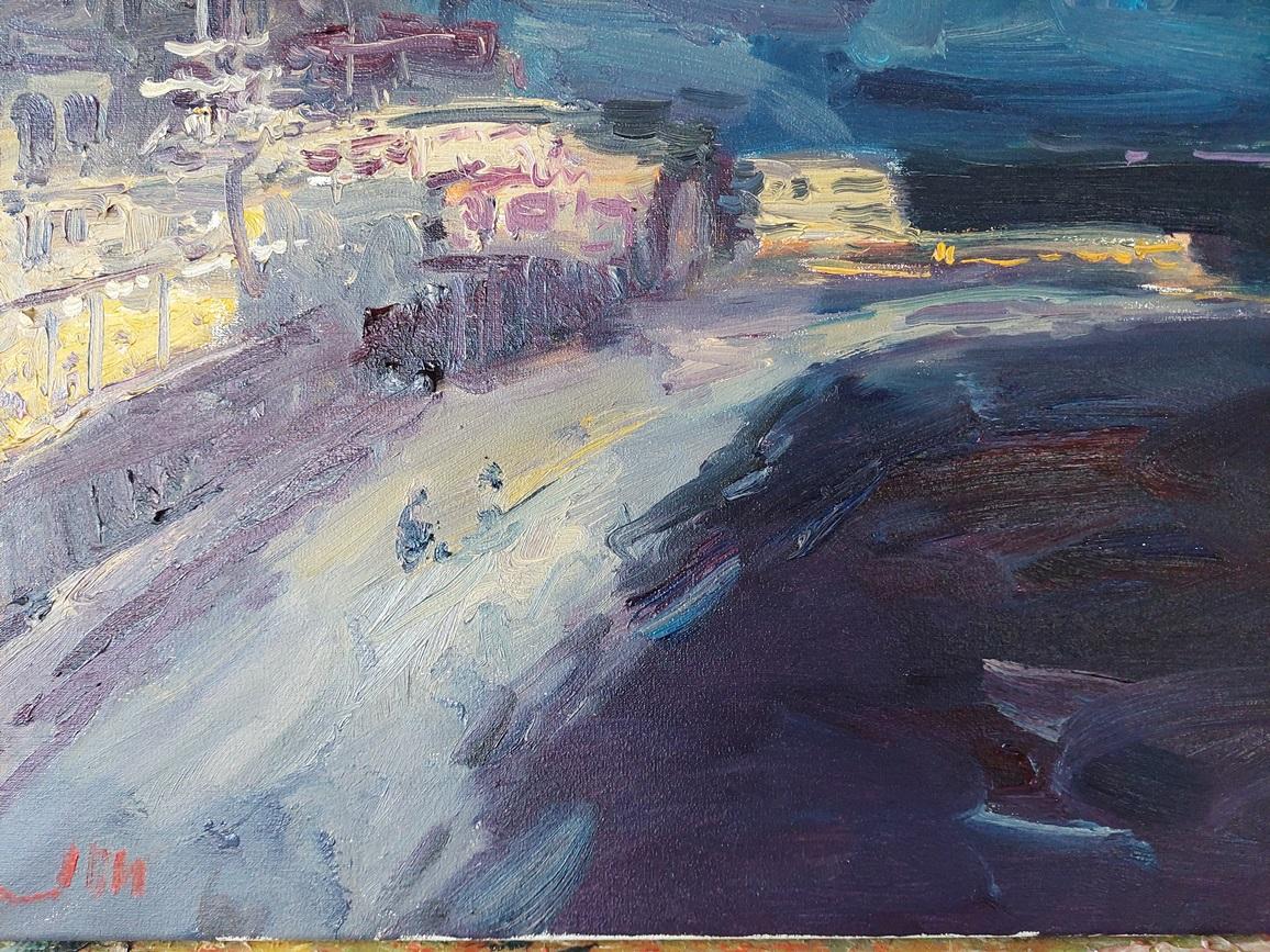 Das Werk entstand während einer Pleinair-Session in Odessa im Jahr 2025.
Khrapachov

# Odessa. Abend
Alexander Khrapachov, 2025  
Leinwand, Öl  40×50 cm  
Stil: Akademismus und Impressionismus
---
## Wenn die Stadt einschläft und das Meer
