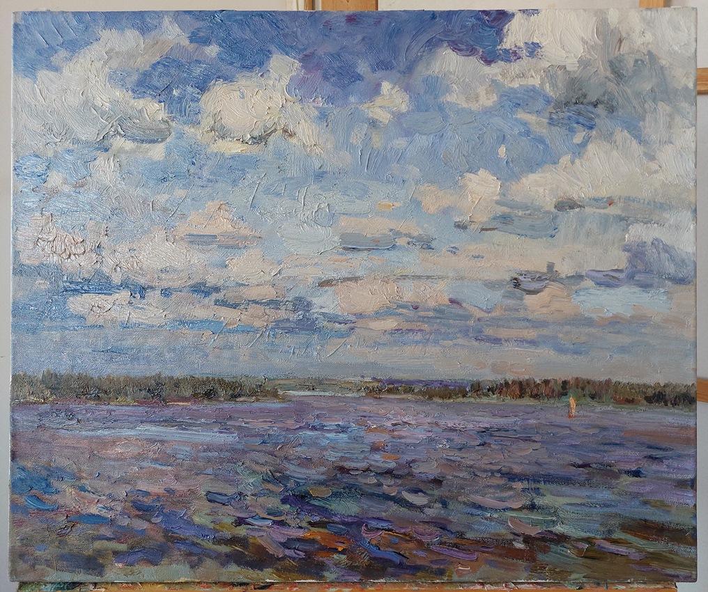 „On Lake Senezh, Moskauer Region“ – Painting von  Oleksandr Khrapachov