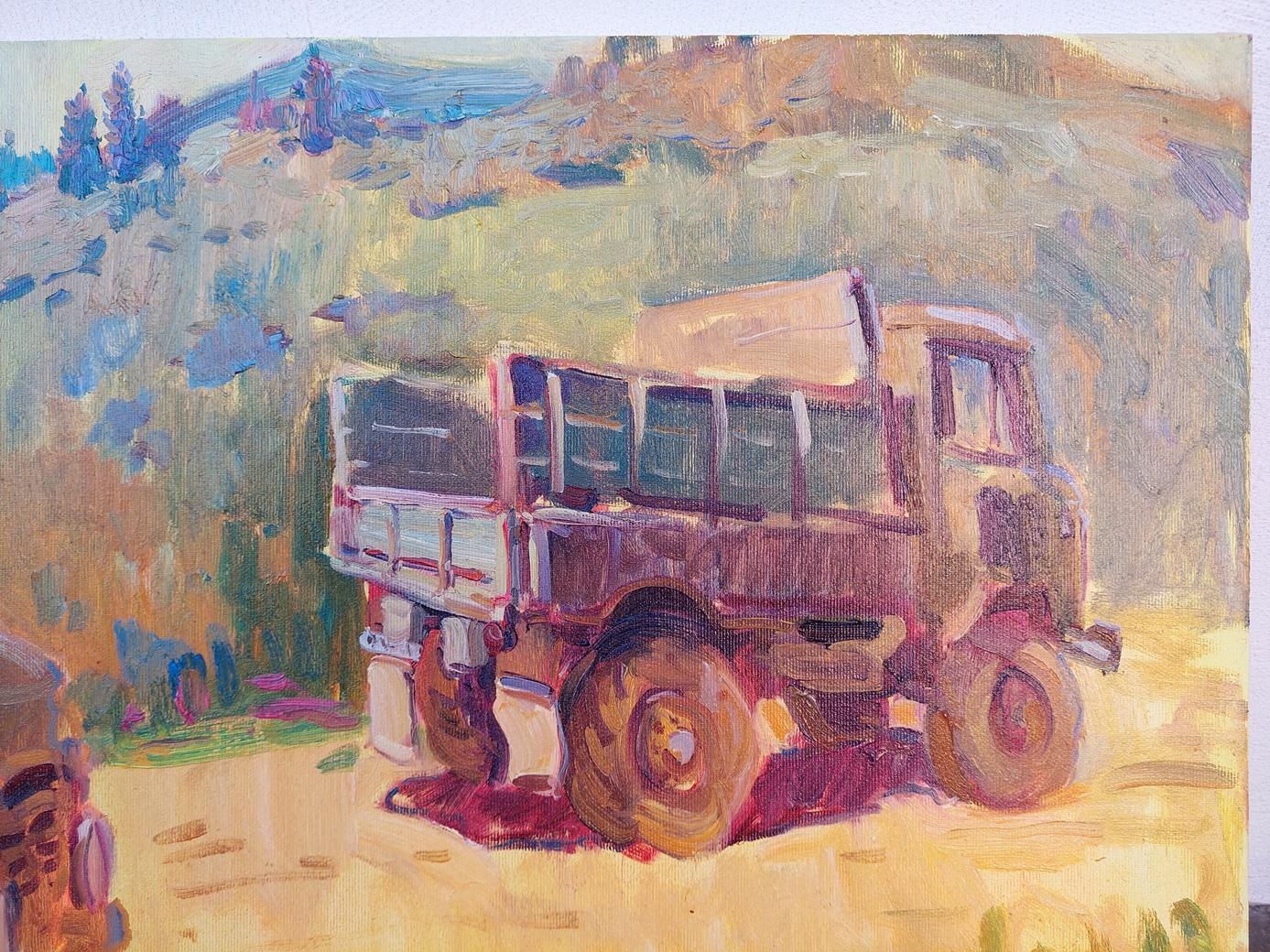 „Auf der Straße“ (Braun), Landscape Painting, von  Oleksandr Khrapachov