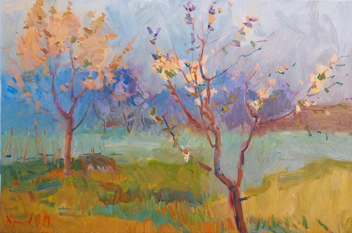 Landscape Painting de  Oleksandr Khrapachov - "Golpe de melocotón"