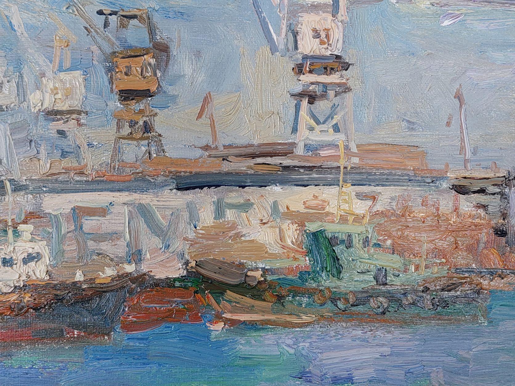 Port. Kerch. - Realist Painting by  Oleksandr Khrapachov