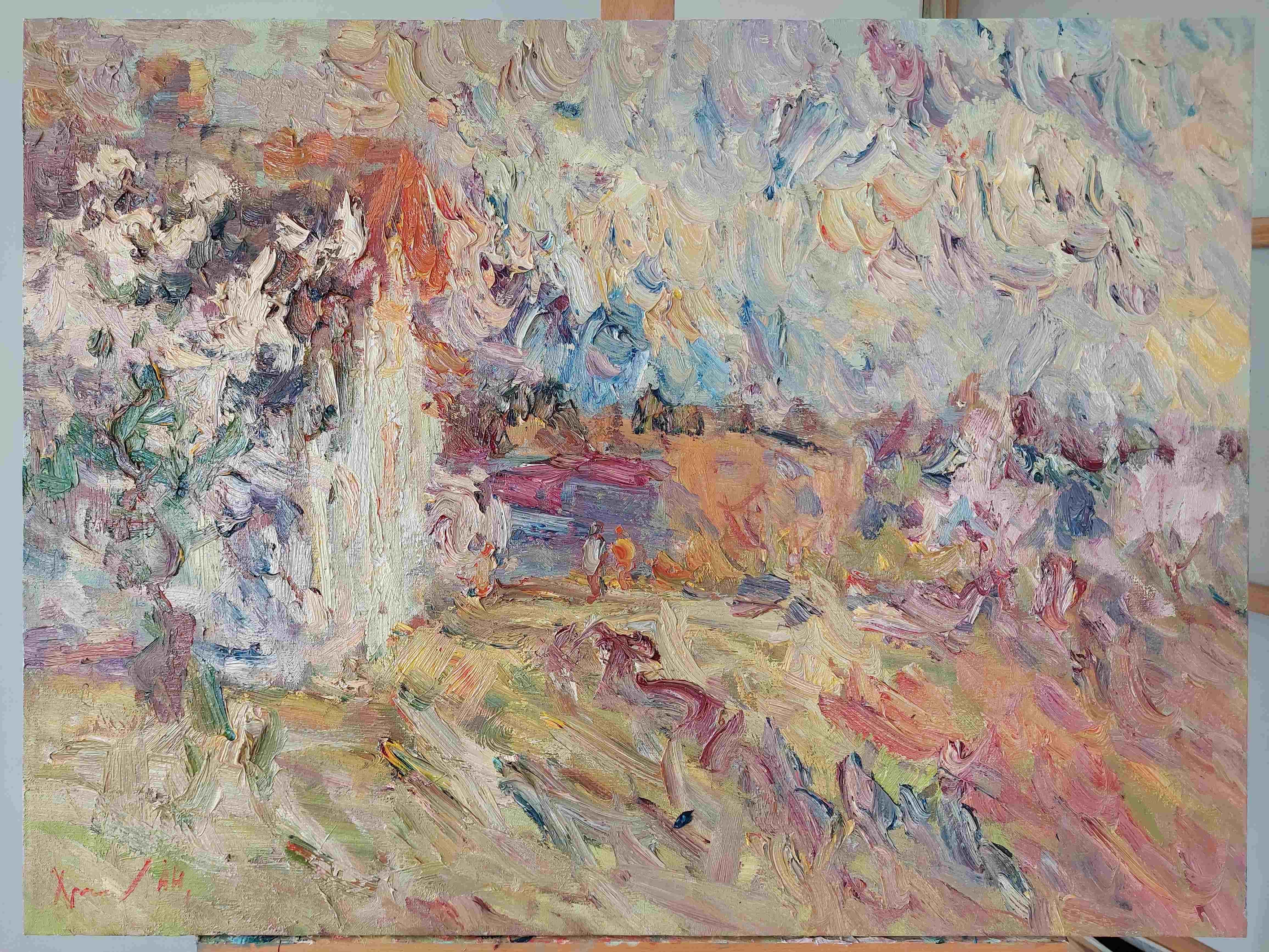 Frühling – Painting von  Oleksandr Khrapachov