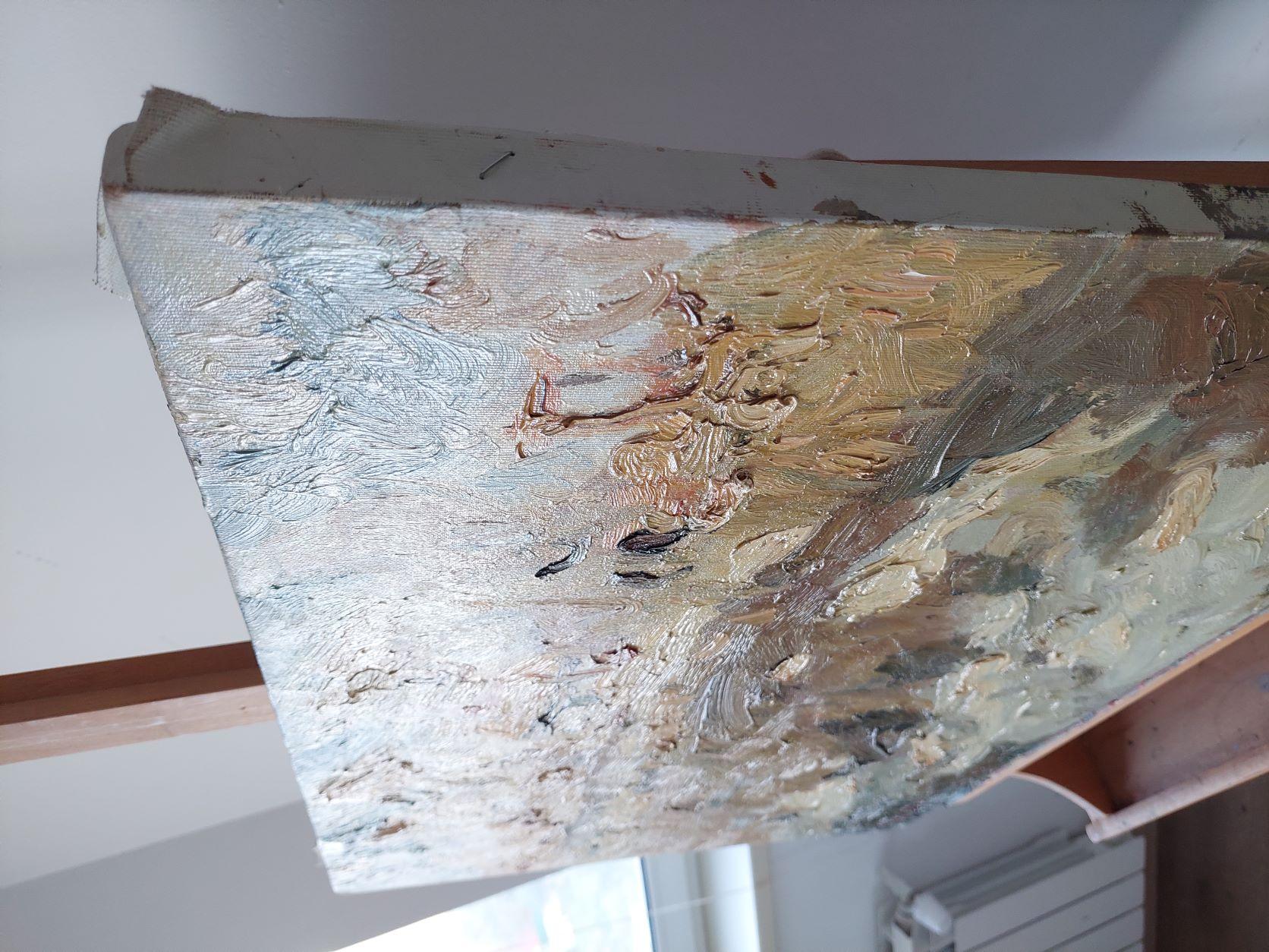 Sole di primavera - Landscape Painting Grigio di  Oleksandr Khrapachov