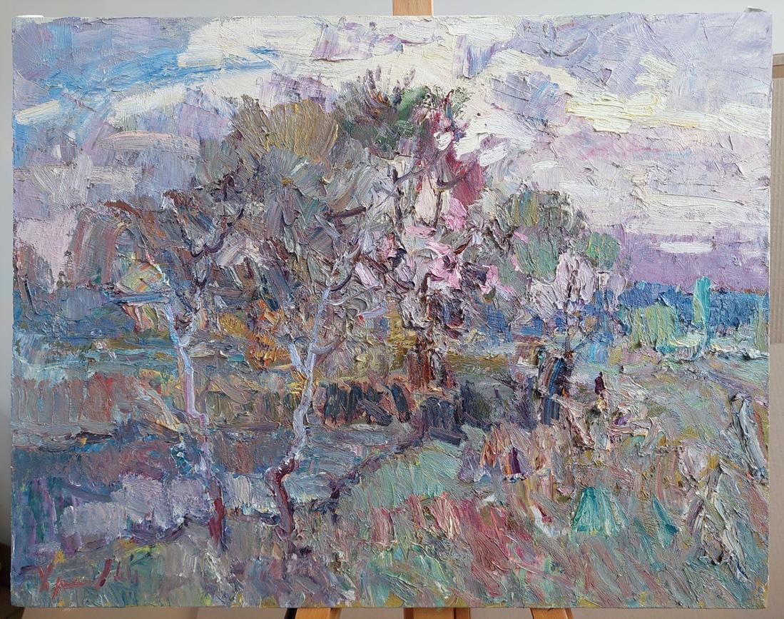 „Der Apricot ist blühend. Dämmerung