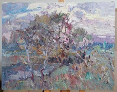 « Le abricot est en fleurs. Crépuscule"