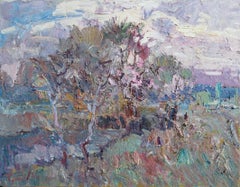 "El albaricoque está en flor. Crepúsculo"