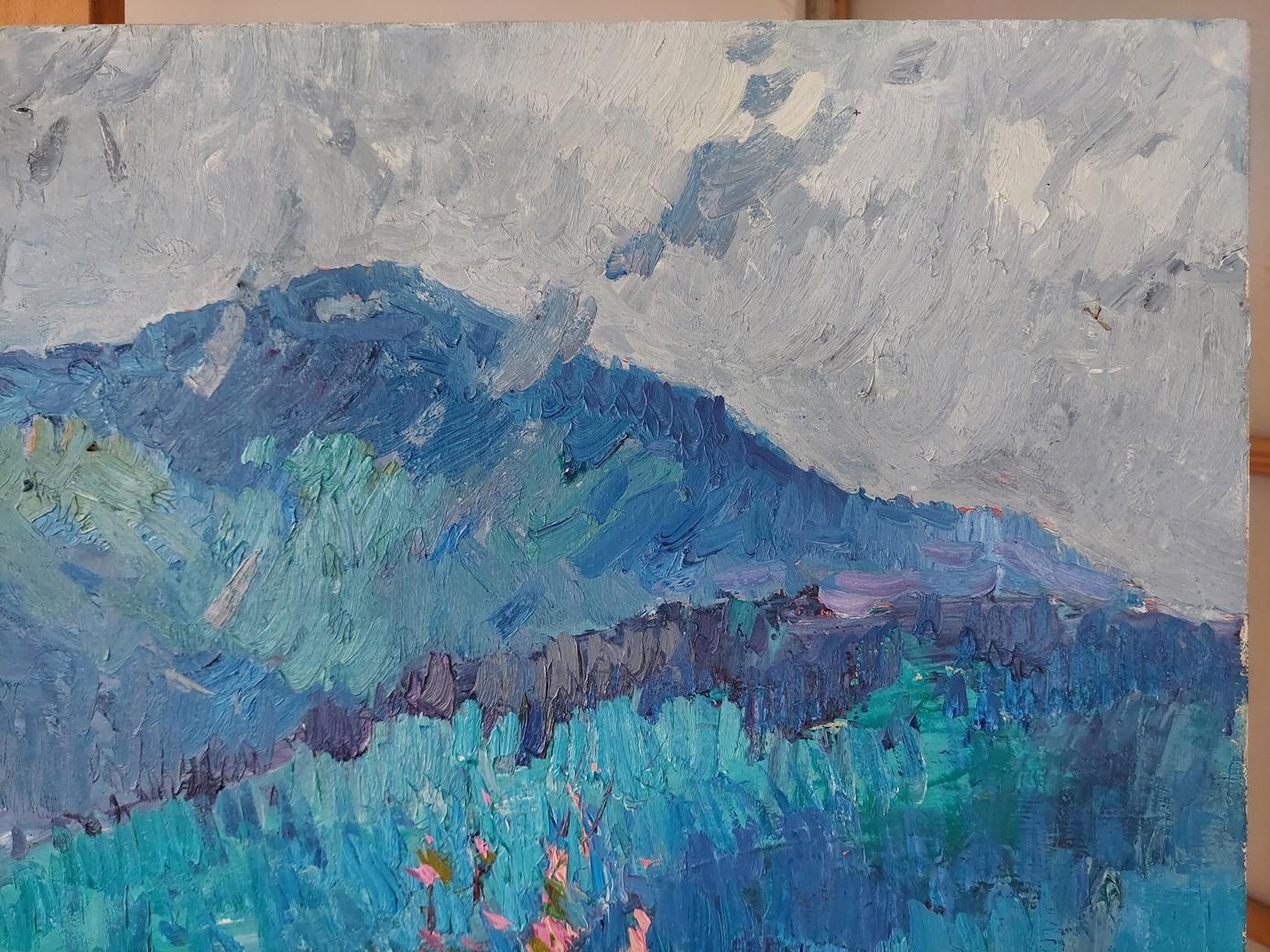 „Die Karpaten blühen auf“ (Blau), Landscape Painting, von  Oleksandr Khrapachov