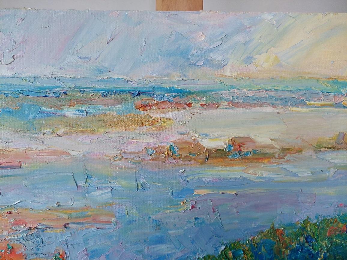  Les plaines d'inondation du Dniepr

 Oleksandr Khrapachov, 2018

---

# A propos de l'œuvre

Cette composition majestueuse témoigne du dialogue sincère de l'artiste avec la nature, créée directement d'après nature sur la toile. Depuis les hauteurs