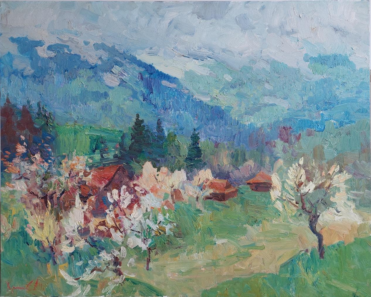 Landscape Painting di  Oleksandr Khrapachov - ''I giardini sono in fiore''