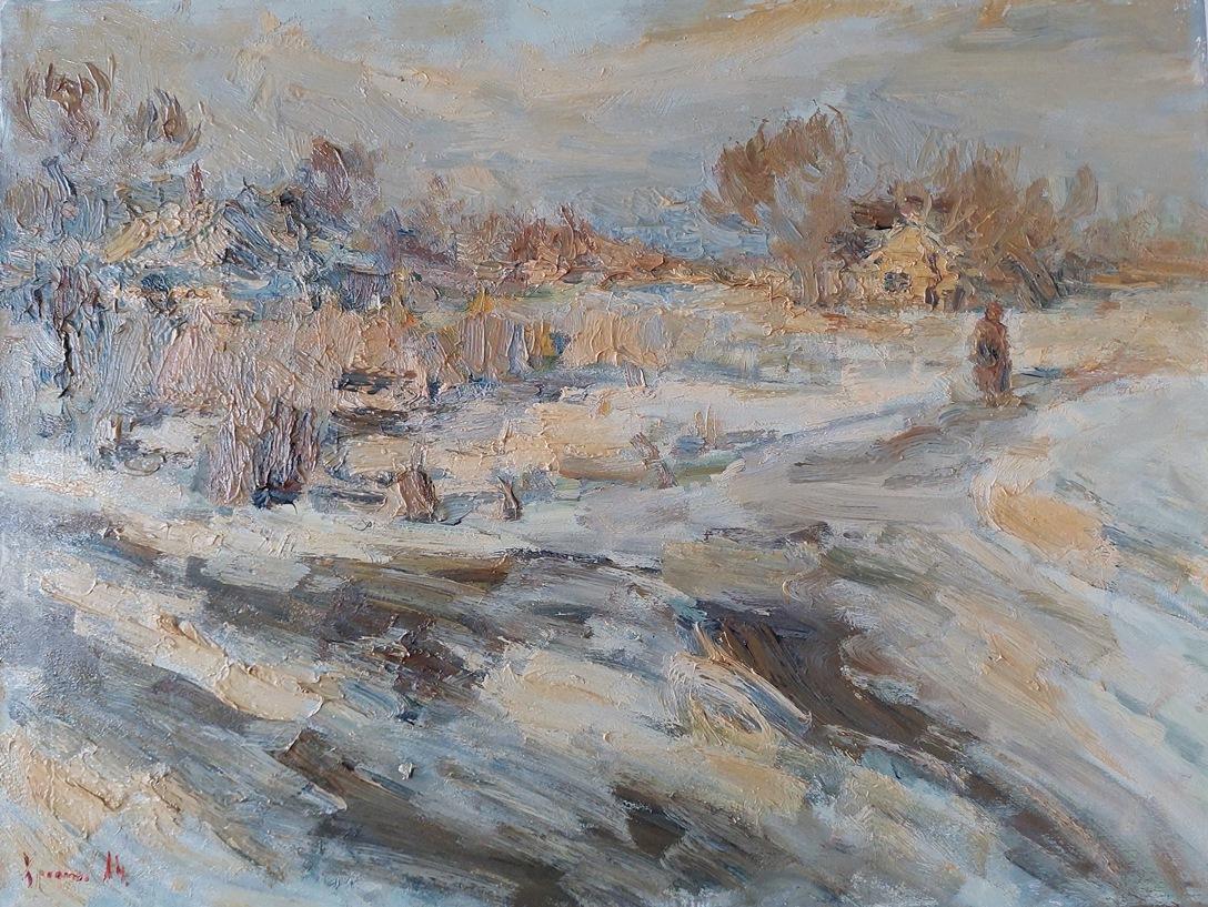  Oleksandr Khrapachov Landscape Painting - "Winter"