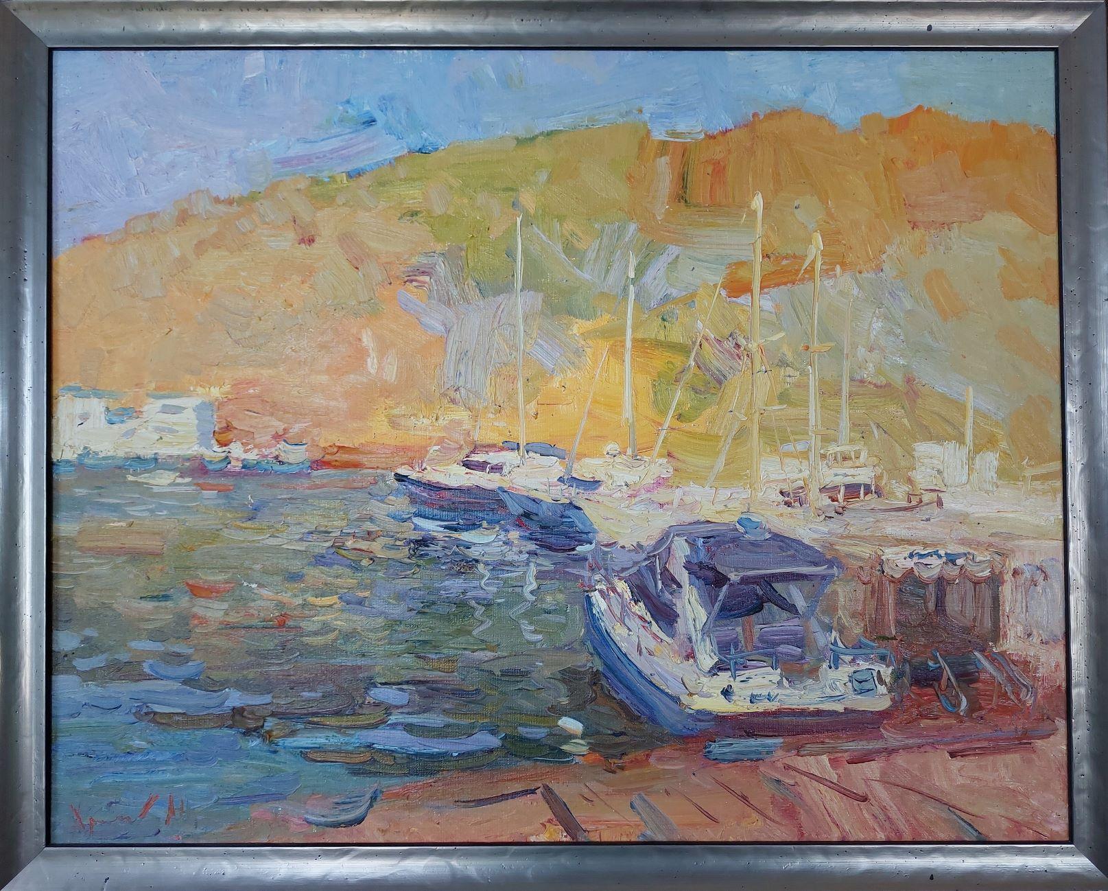  Oleksandr Khrapachov Landscape Painting - Yachts Balaclava. Crimea.