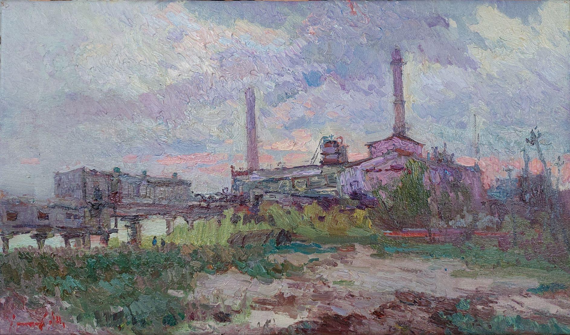 Oleksandr Khrapachov Landscape Painting - Evening