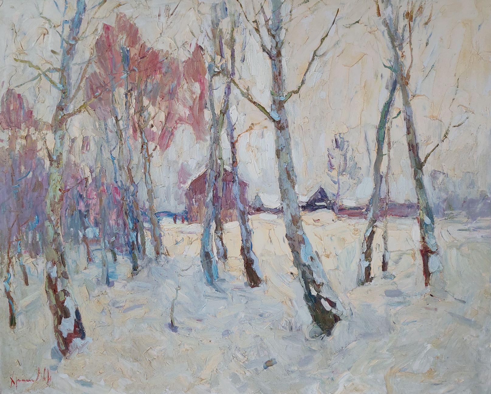 Oleksandr Khrapachov Landscape Painting - The village is far away