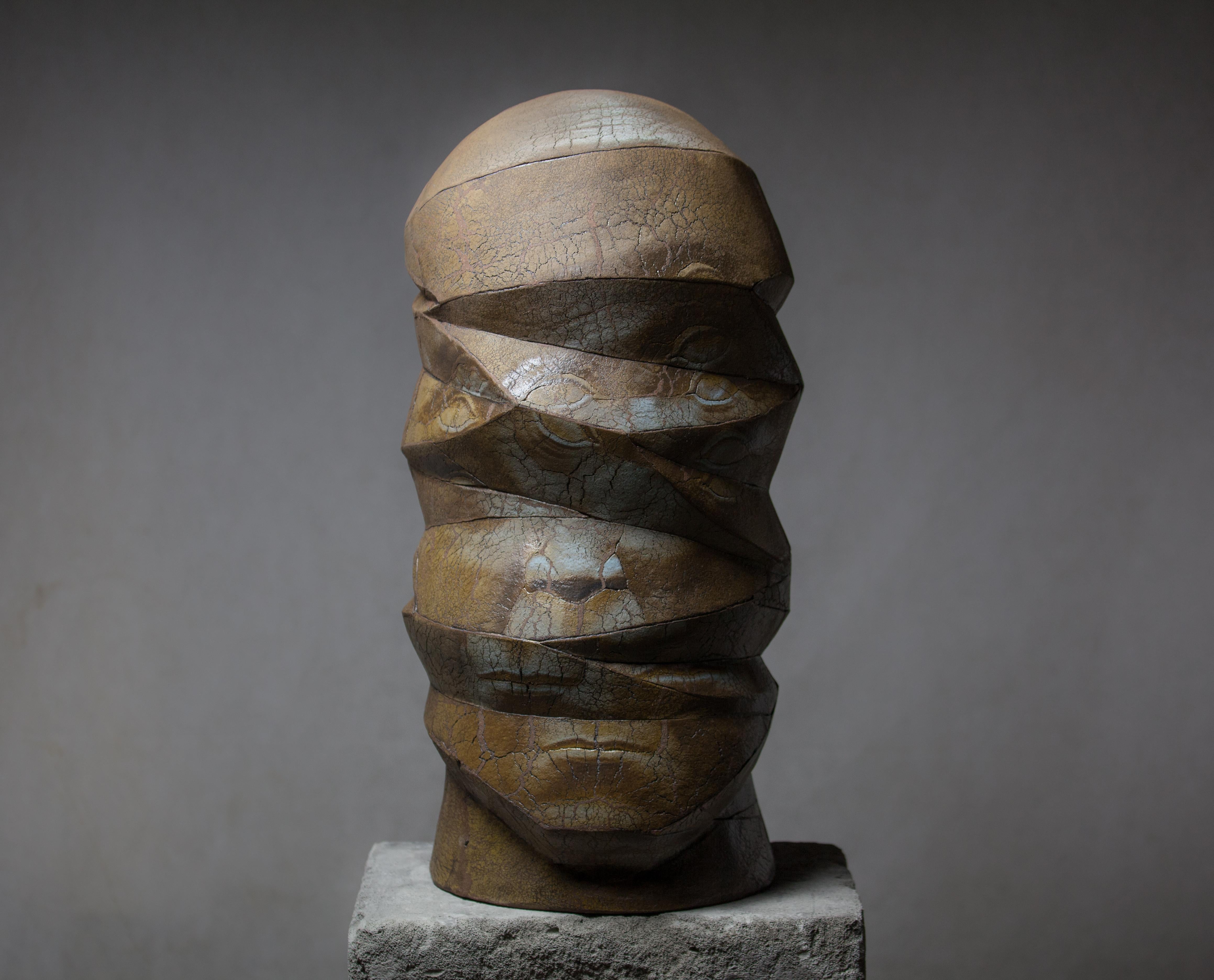 "Delusion Nr.3" Clay Sculpture Ed. 1/1 24x10x12 in by Oleksandr Miroshnychenko