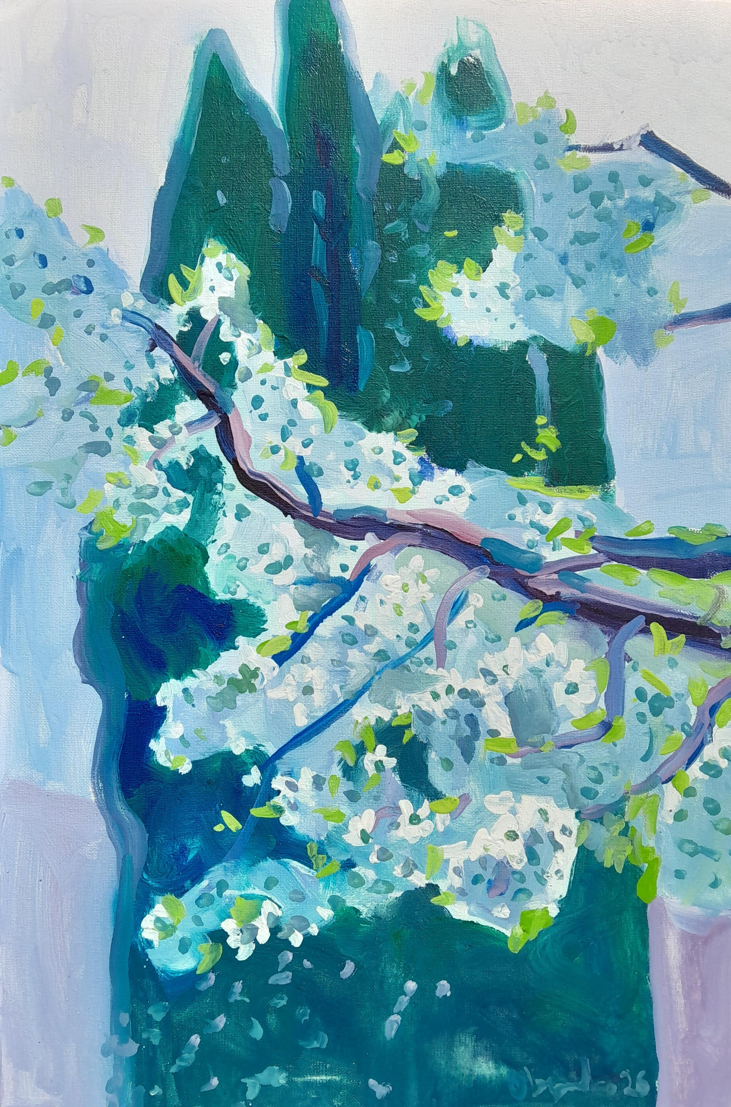 "Cherry tree in bloom"