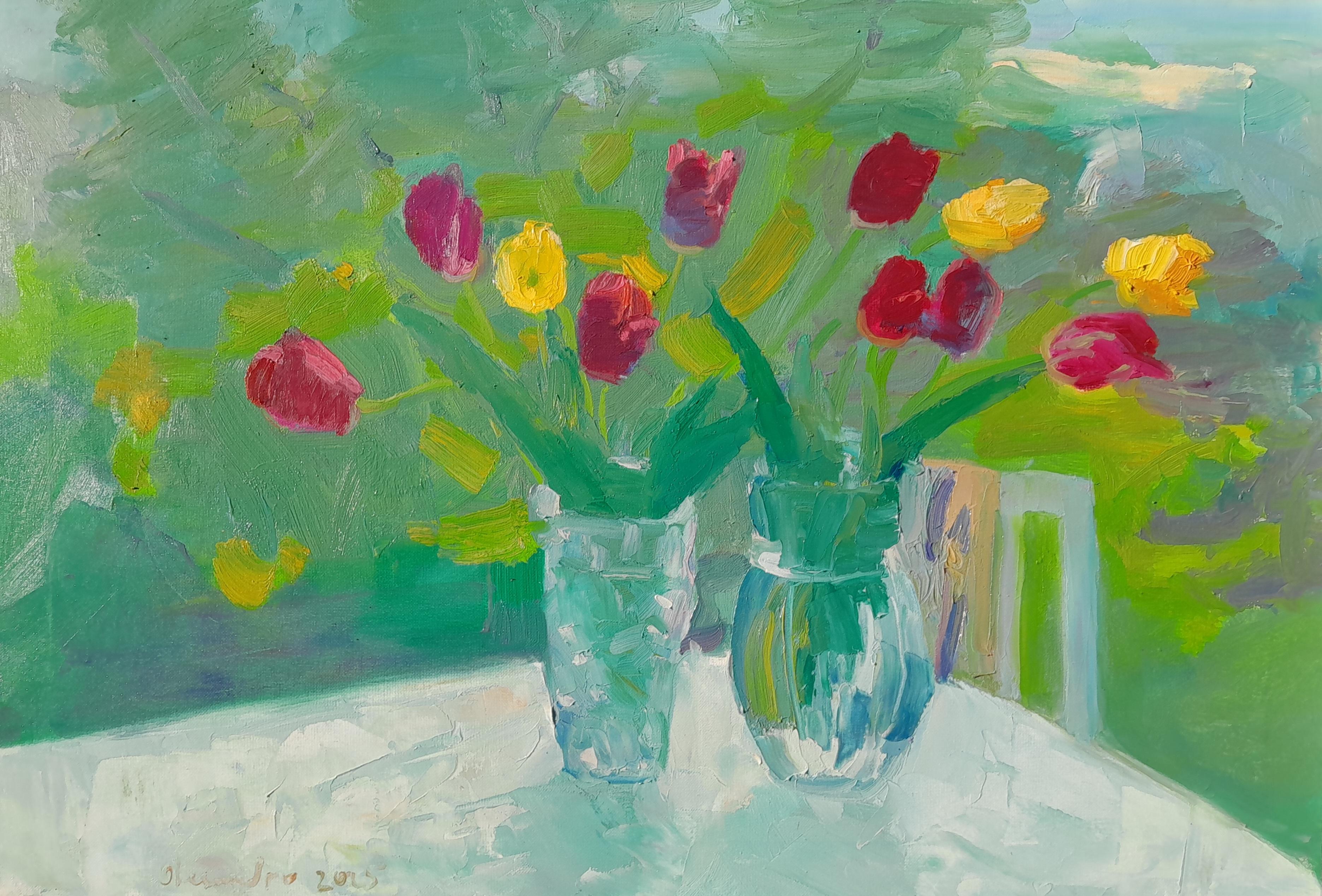 Oleksandr Vynnyk Still-Life Painting - "Tulip Spring"