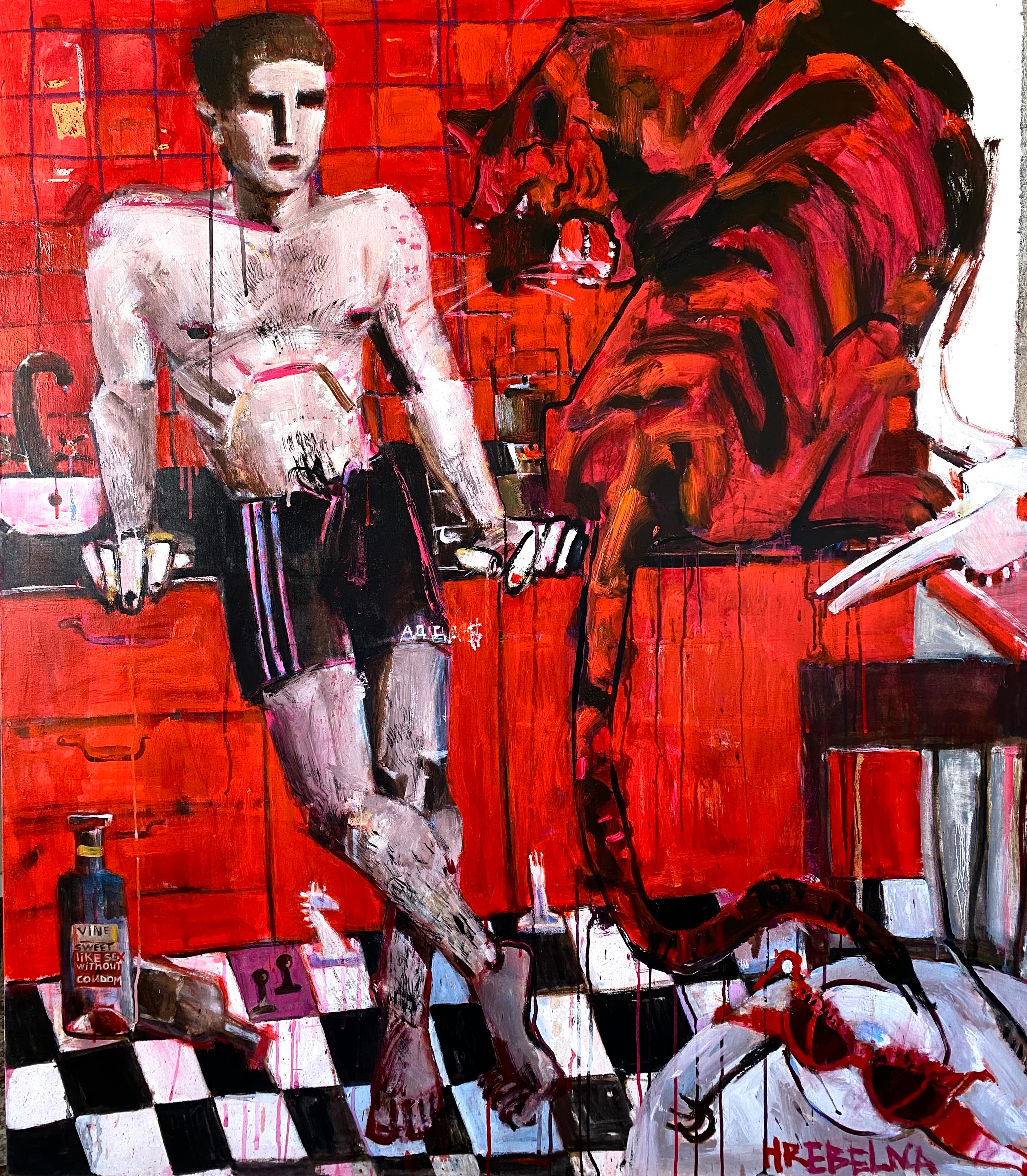 Frühstück Acrylmalerei, Zeitgenössische figurative Kunst, 2010-