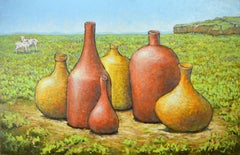 Clay creations series: Noon in Summer (2 of 4), Painting, Oil on Canvas