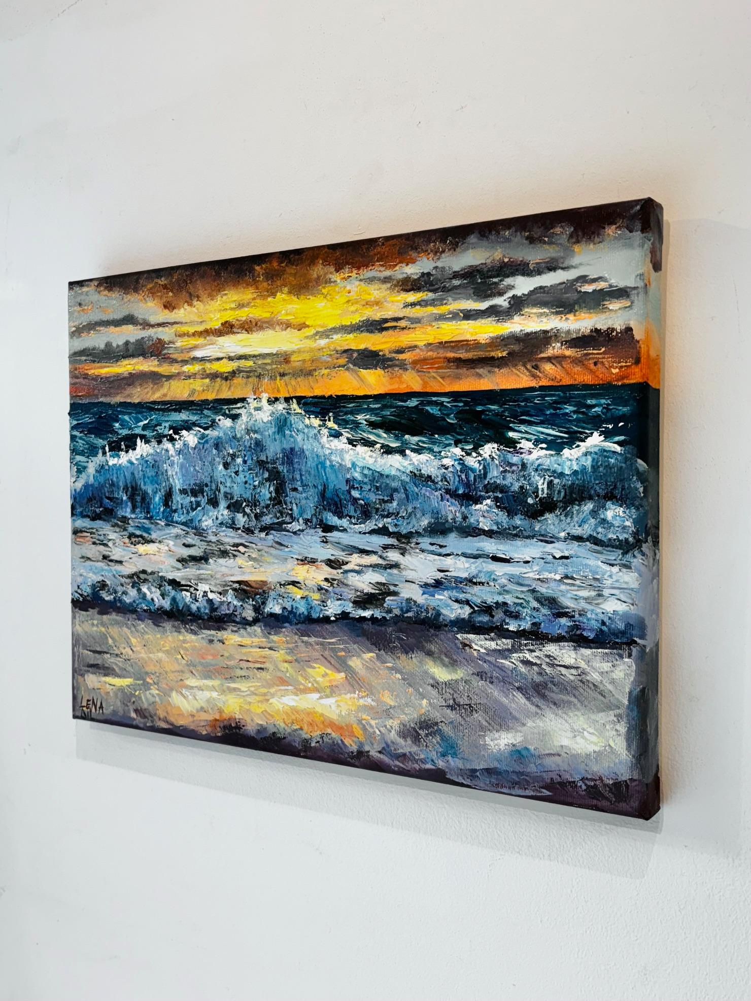 Afterglow - original zeitgenössischen Realismus Wasserlandschaft Gemälde zu verkaufen im Angebot 1