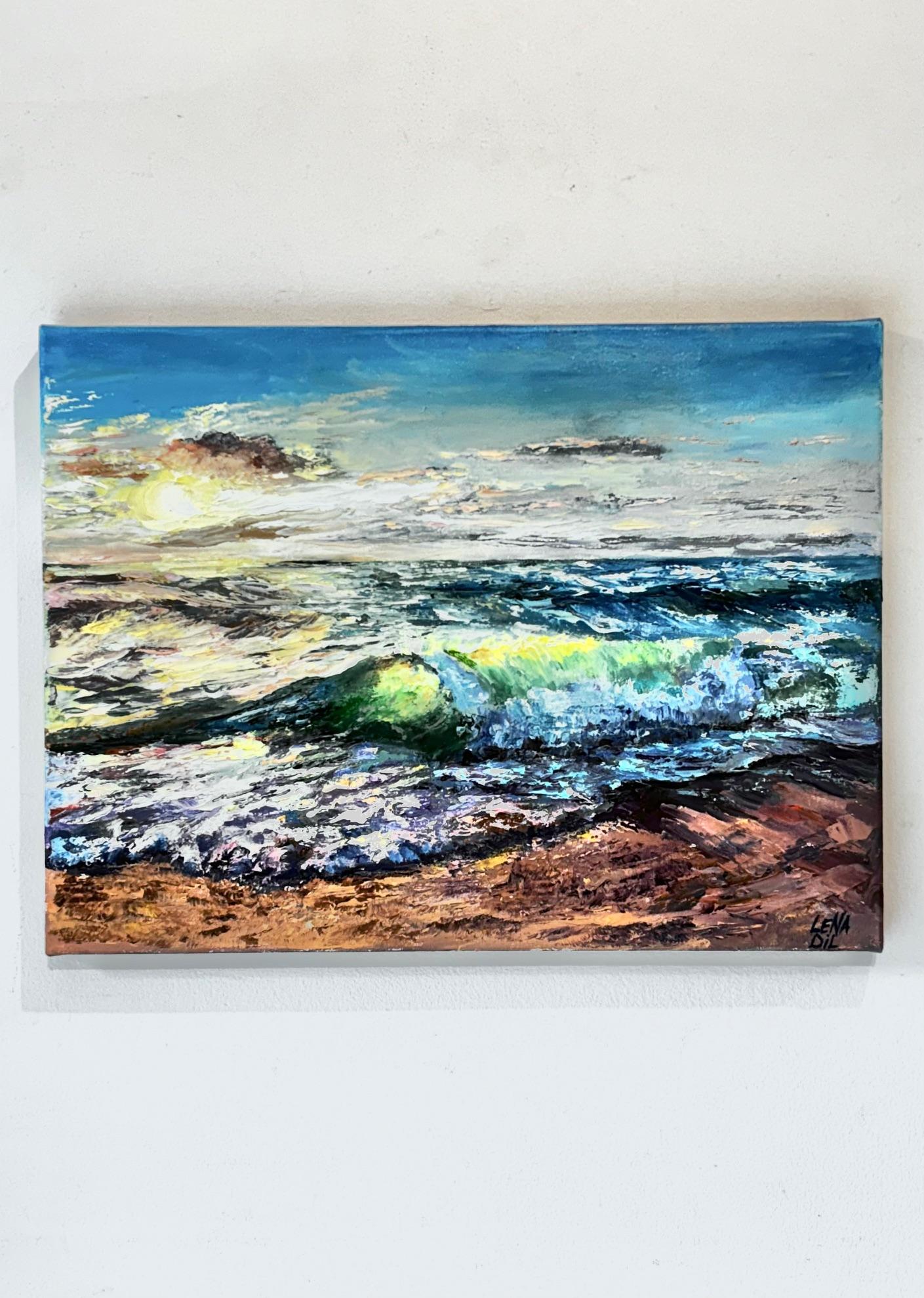 Breath of the Sea - originales zeitgenössisches realistisches Gemälde einer Wasserlandschaft (Fotorealismus), Painting, von Olena Dil