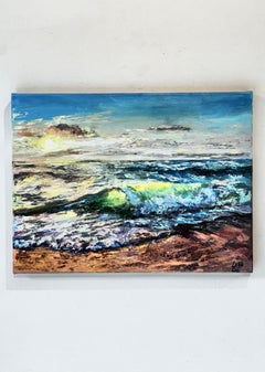 Breath of the Sea, Original Oil on canvas Seascape, 30x40 cm