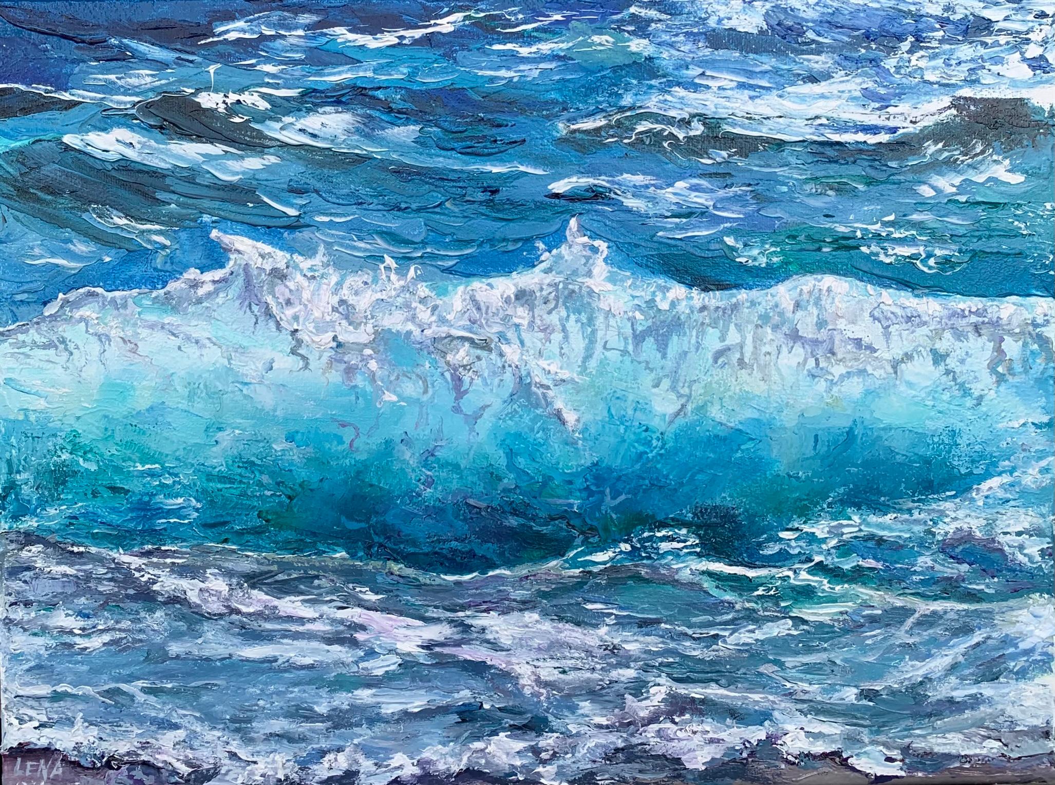 Infinite Blue - original zeitgenössischen Realismus Wasserlandschaft Gemälde zu verkaufen