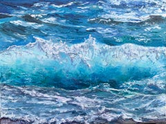 Infinite Blue - original contemporary realism waterscape painting for sale