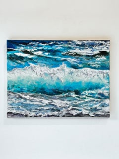 « Infinite Blue », huile sur toile, 30 x 40, paysage marin contemporain