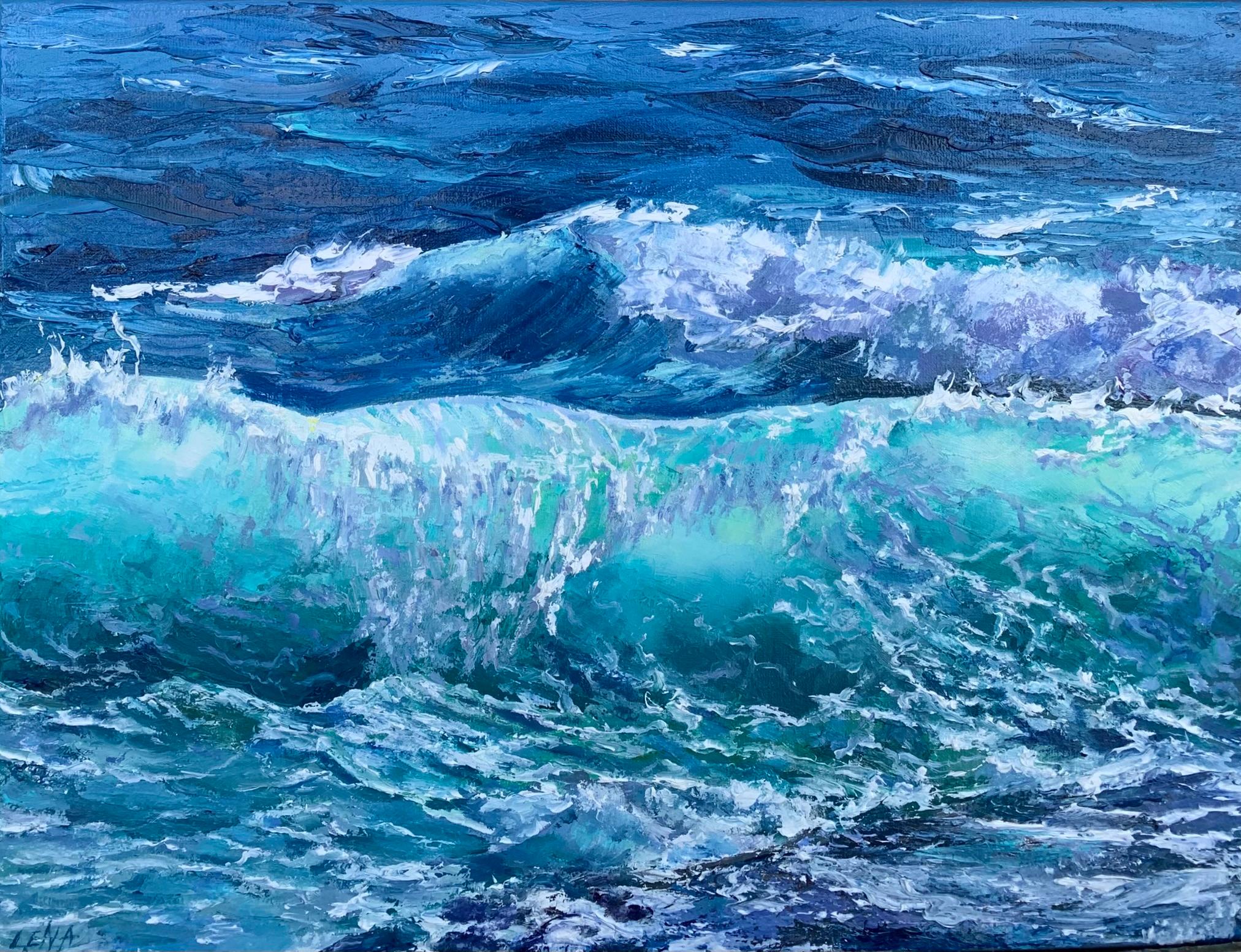 Veil of the Sea - original zeitgenössischen Realismus Wasserlandschaft Gemälde zu verkaufen