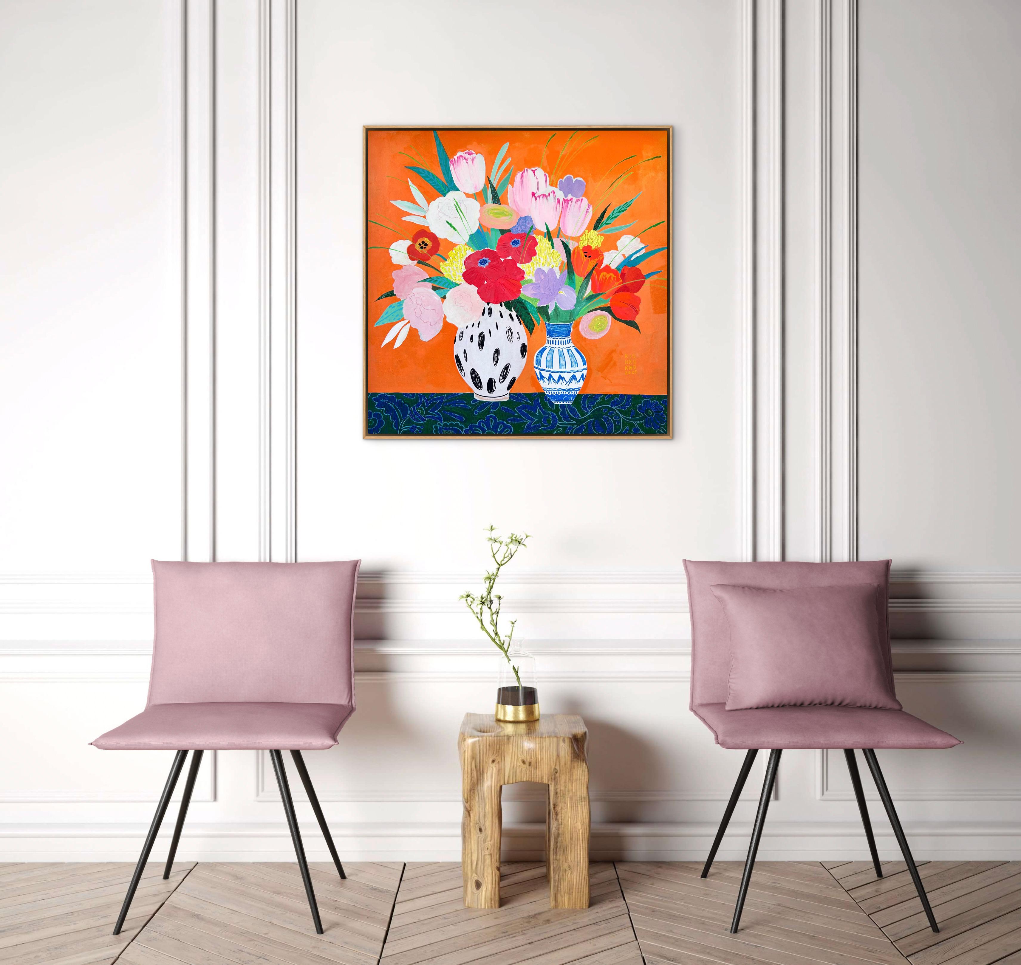 Blumenstrauß in Orange im Angebot 9