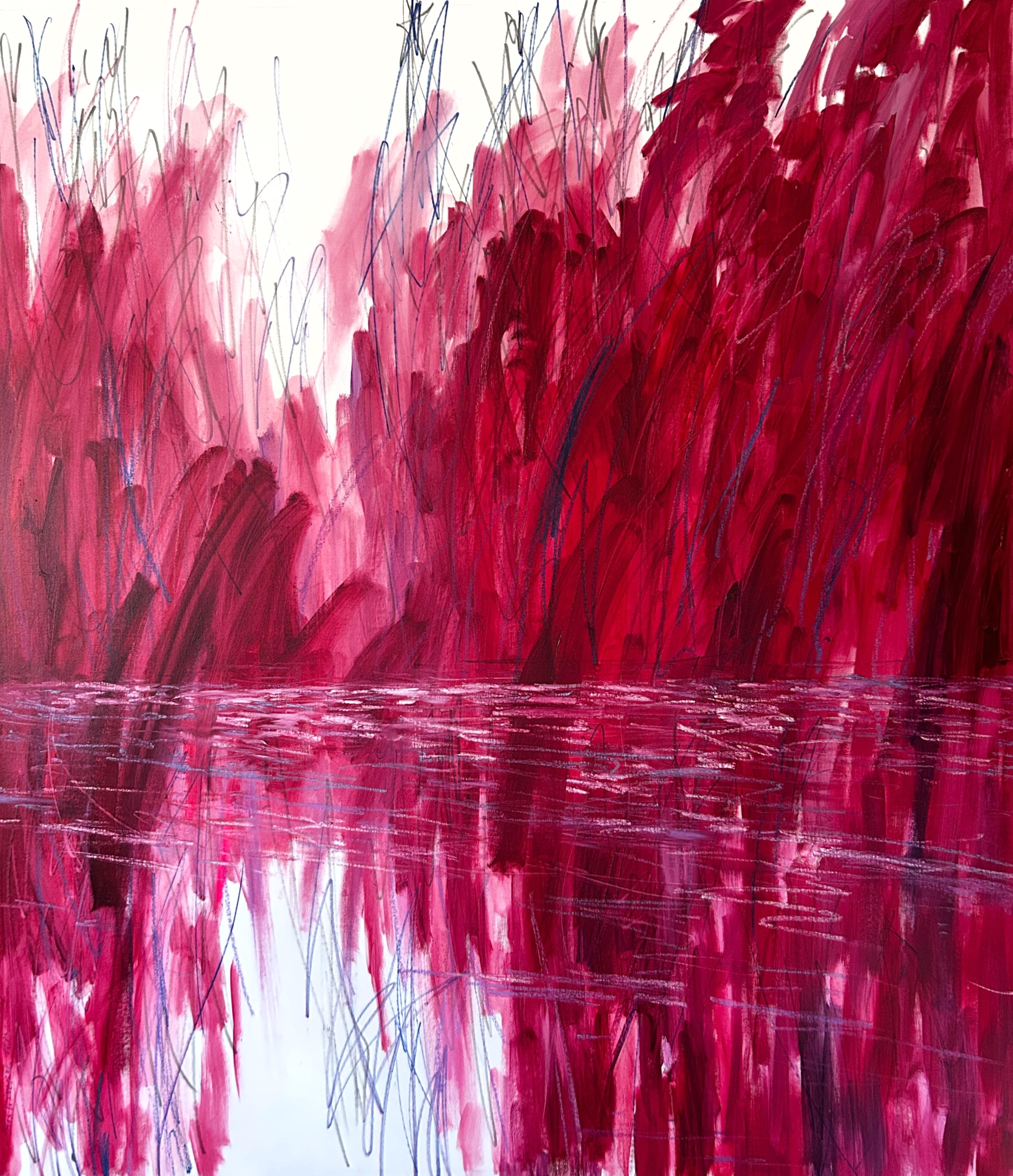 Landscape Painting de Olena Kishkurno - Lago de los Cerezos
